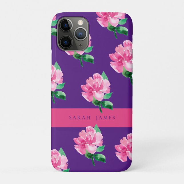 Capas de iphone De Maleta Floral De Cores De Água  (Verso)