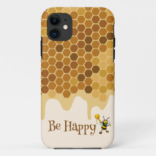 Capas de iphone de mel com padrão personalizado