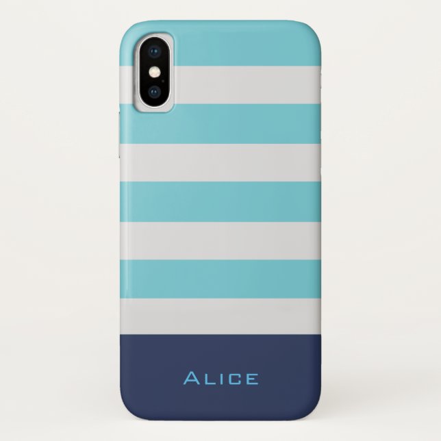 Capas de iphone de Monograma Azul de Pré-disquete (Verso)