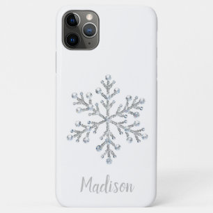 capas de iphone de monograma branco cintilante
