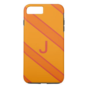 Capas de iphone de Monograma de Esporte Laranja Mo