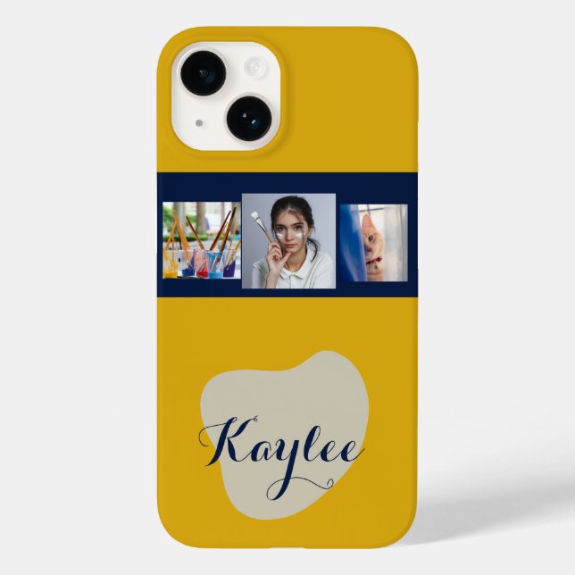 Capas de iphone de Monograma do Script de Colagem  (Verso)