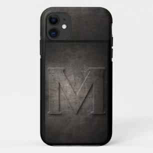 Capas de iphone de Monograma Grunge Metal