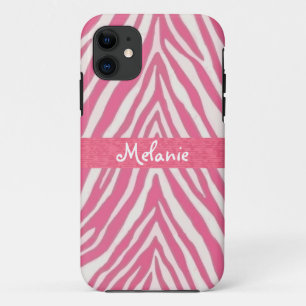 Capas de iphone de Monograma Rosa Quente