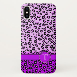 Capas de iphone de monograma roxa de impressão an