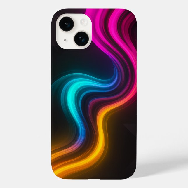 Capas de iphone de Neon vibrante com estilo de vid (Verso)