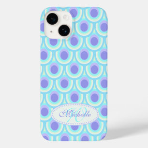capas de iphone de nome azul púrpura do padrão p