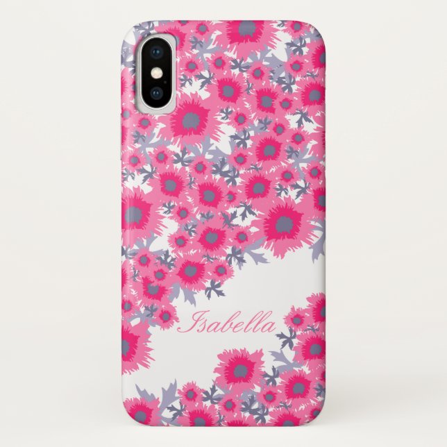 capas de iphone de nome de damasco branco rosa-pap (Verso)