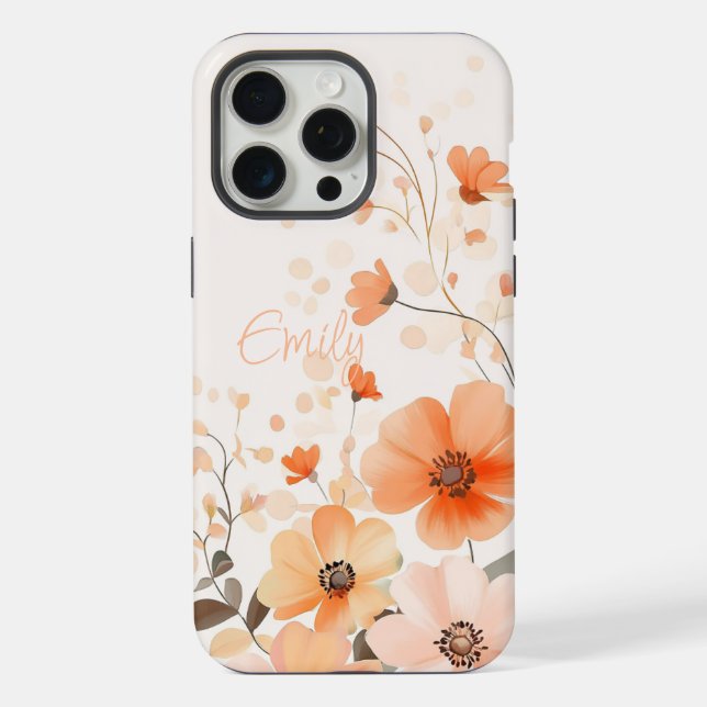 Capas de iphone de Nome do Padrão da Flor de Cuta (Verso)