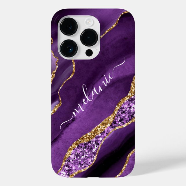 Capas de iphone de Nome Personalizado da Glitter D (Verso)