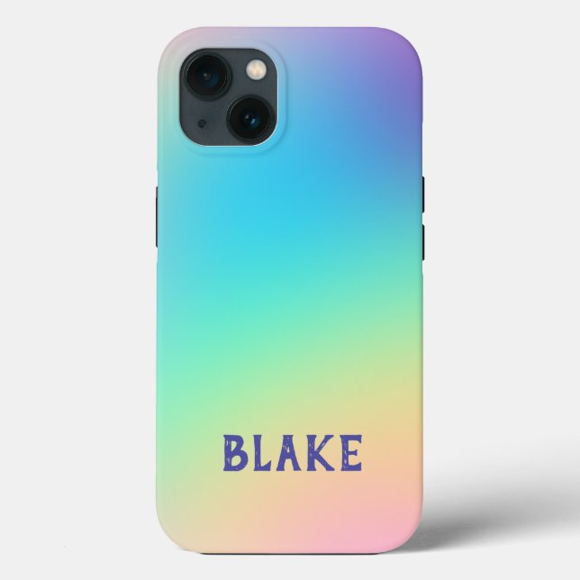 Capas de iphone de Nome Personalizado de Pastel Pr (Verso)