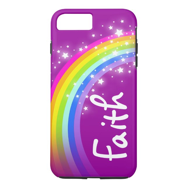 Capas de iphone de nome personalizado roxo do arco (Verso)