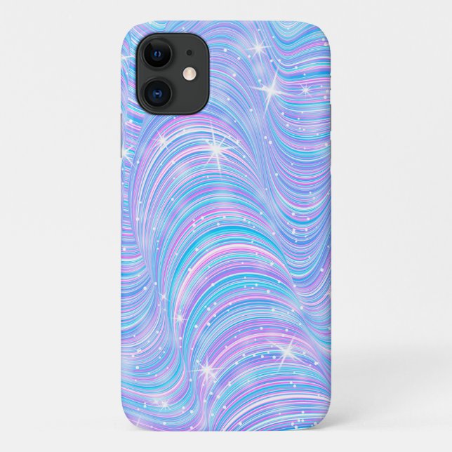Capas de iphone de Ondas de Pastel Magia Sparkly (Verso)