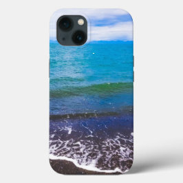 Capas de iphone de ondas do oceano azul vibrante