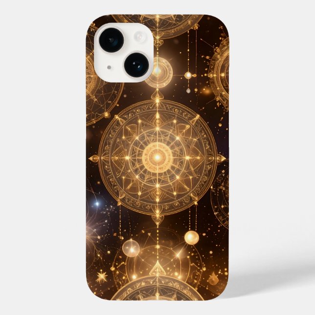 capas de iphone de Padrão Celestial Dourado do orn (Verso)