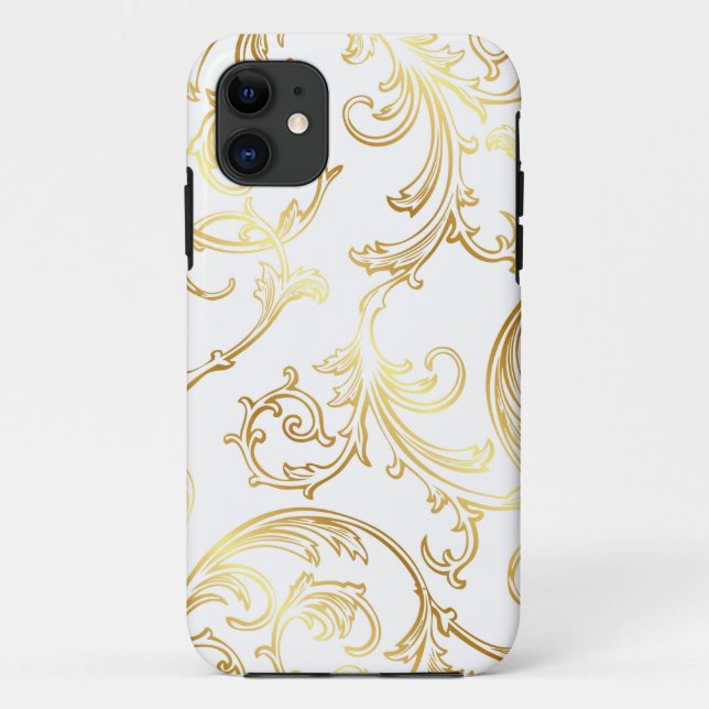 Capas de iphone de padrão Dourado elegante (Verso)