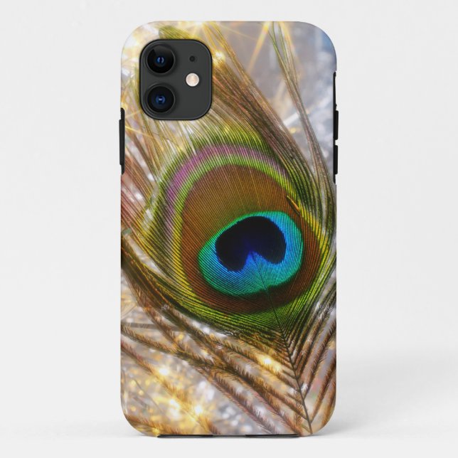Capas de iphone de penas de peacock espumante (Verso)