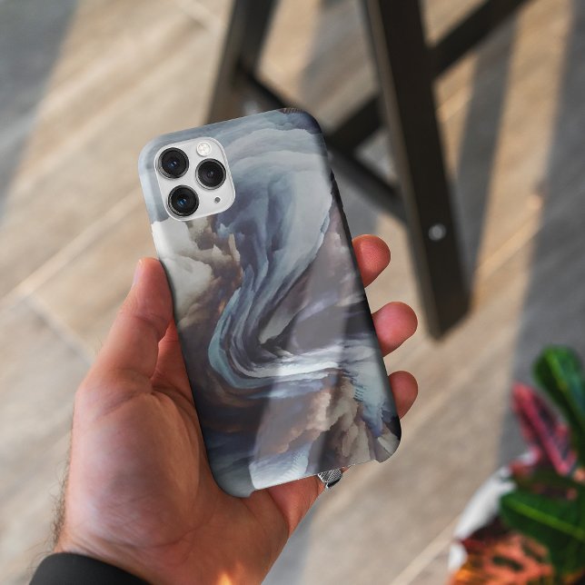 Capas de iphone de pintura de abstrato azul e cast (Blue and brown abstract painting iphone cases)