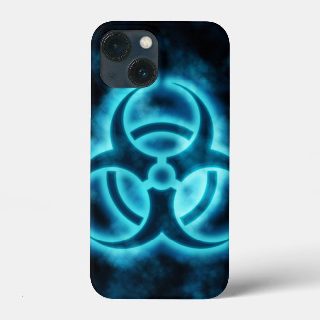 Capas de iphone de risco biológico azul Glo (Verso)