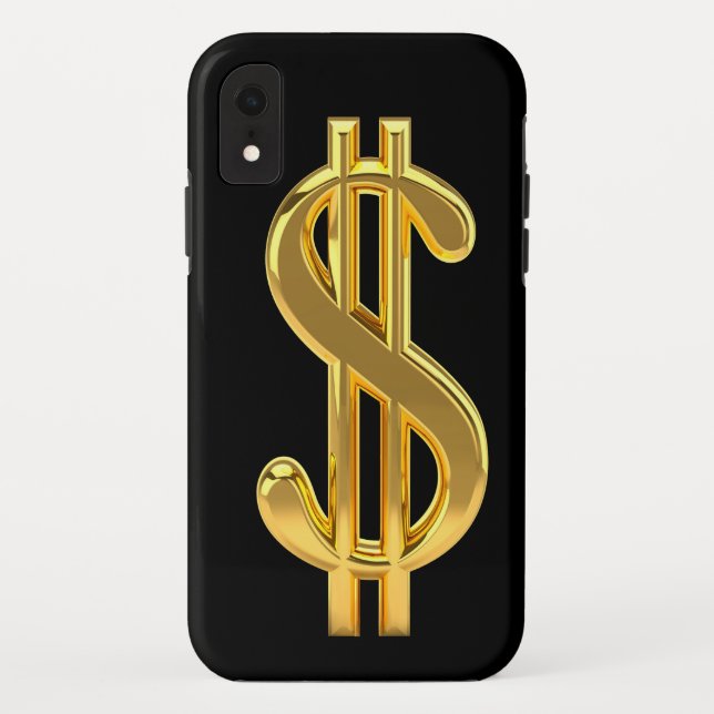 capas de iphone de Sinal de Dólar Ouro (Verso)