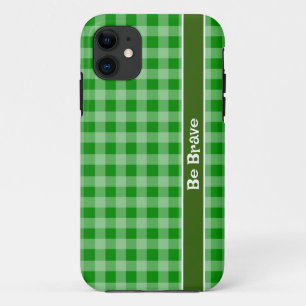 Capas de iphone de tecido Gingham Verde