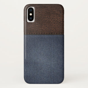 capas de iphone de textura de couro e de denim