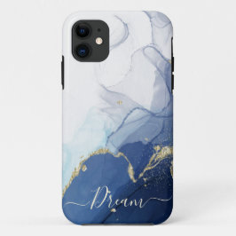 Capas de iphone de tinta azul de álcool