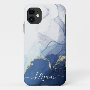 Capas de iphone de tinta azul de álcool
