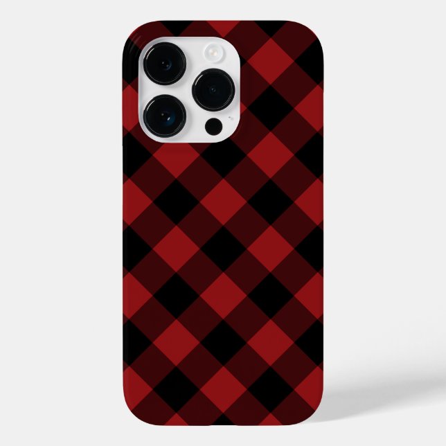 Capas de iphone de verificação da Xadrez vermelha  (Verso)