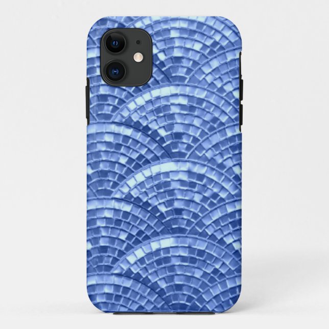 Capas de iphone Design do mosaico azul (Verso)