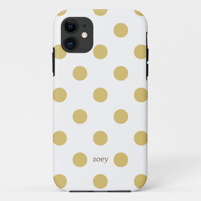 capas de iphone do Chic Bolinhas (Ouro/Branco) (Verso)