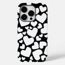 Capas de iphone do coração preto e branco