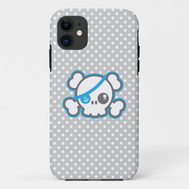 Capas de iphone do Crânio Pirata de Kawaii (Verso)