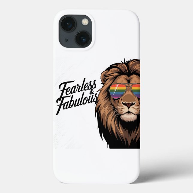 Capas de iphone do leão do orgulho sem rosto e fab (Verso)