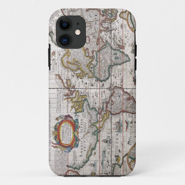 Capas de iphone do Mapa Mundial Antiquado (Verso)