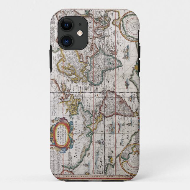 Capas de iphone do Mapa Mundial Antiquado (Verso)