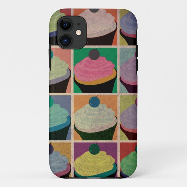 Capas de iphone dos cupcakes do vintage (Verso)