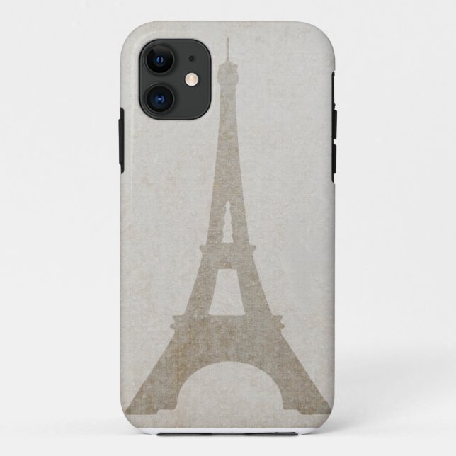 capas de iphone Eiffel Tower Paris linen vintage (Verso)