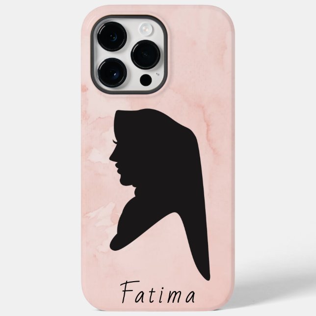 Capas de iphone Elegante Black & Pink Hijab Girl (Verso)