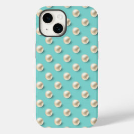 Capas de iphone Elegante de Teal e Pérolas