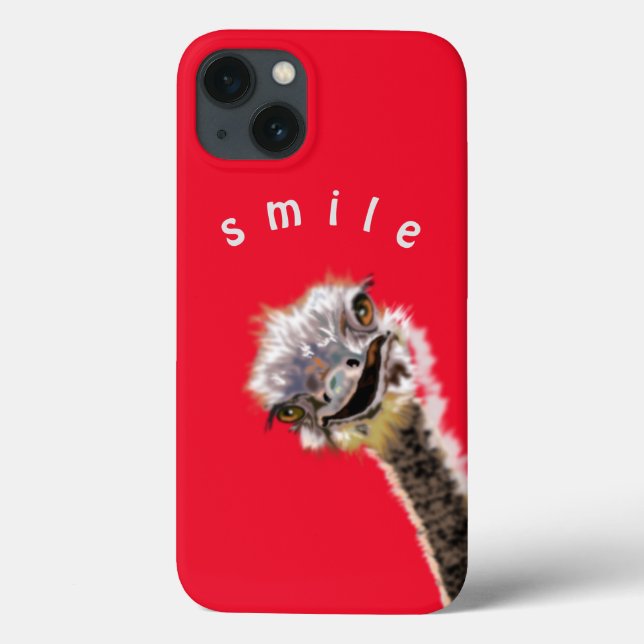 Capas de iphone Engraçada Feliz Ostrich - Sorria (Verso)