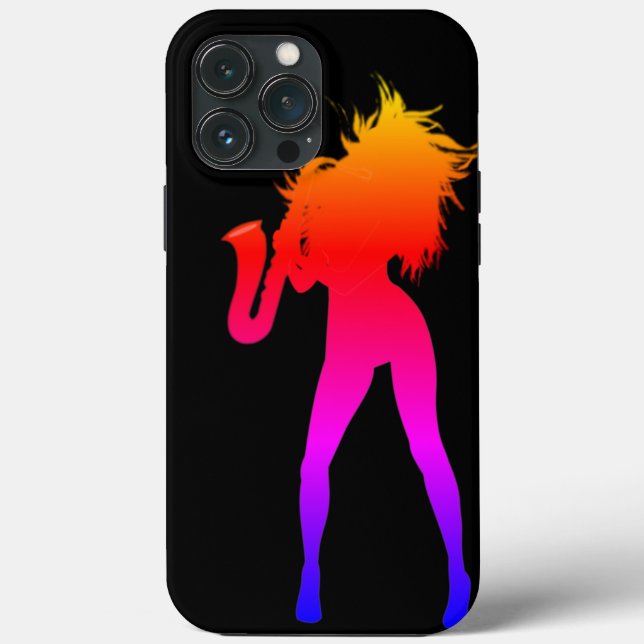 Capas de iphone feminina do jogador saxofone (Verso)