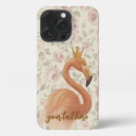 Capas de iphone Flamingo com Dourada Coroa