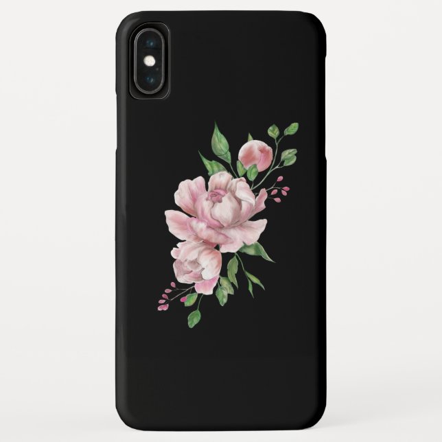 Capas de iphone florais pretas (Verso)