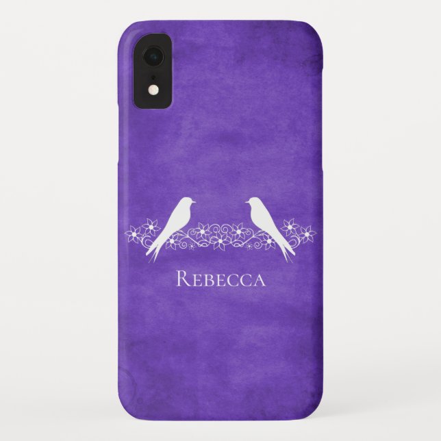 Capas de iphone Floral de Vinha Púrpura (Verso)