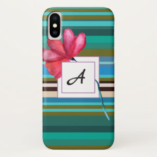 Capas de iphone Floral do Monograma Elegante