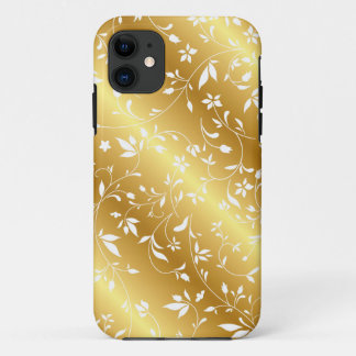 Capas de iphone Floral Dourada Elegante