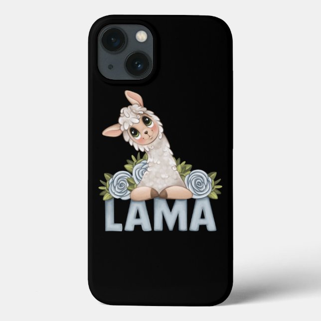 CAPAS DE IPHONE FLORAL FLORAL DE CASOS DE LLAMA CU (Verso)