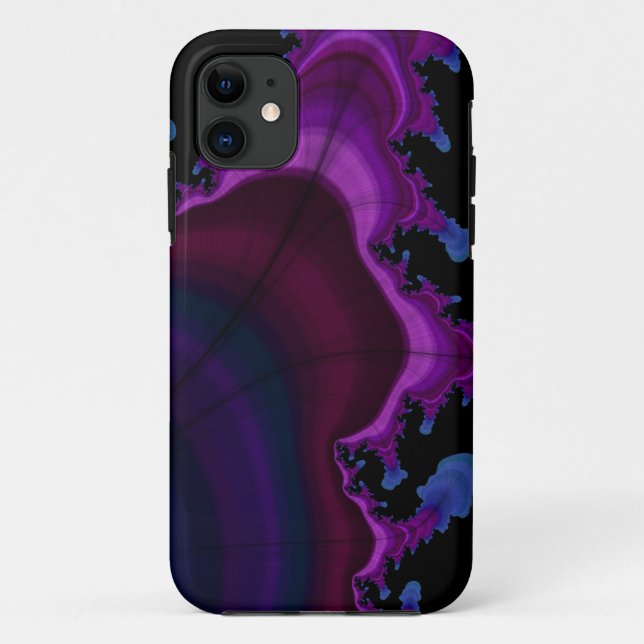 Capas de iphone fractal do espaço azul e roxa (Verso)