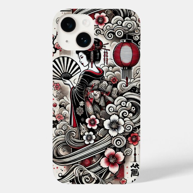 Capas de iphone Geisha Japonês - Na moda e Durável (Verso)